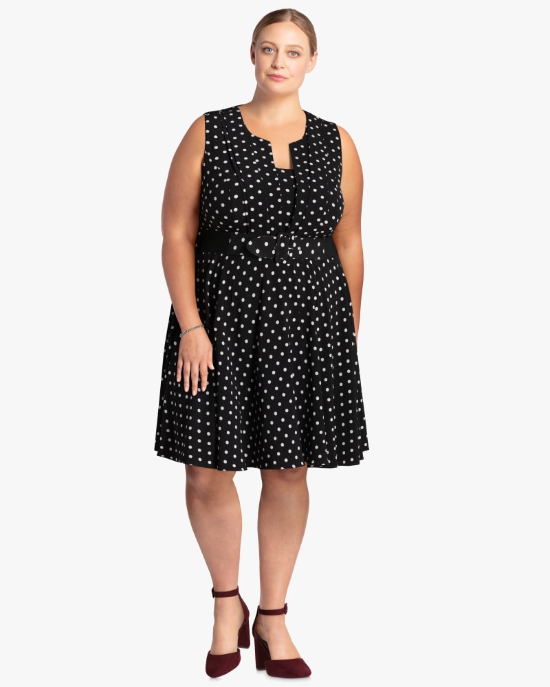 Lyra Plus Size Fit and Flare Dress Black White